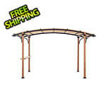 Sunjoy Group Modern 9 x 13 Metal Arched Pergola Kit with Bar Shelf