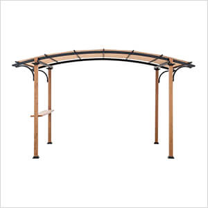 Modern 9 x 13 Metal Arched Pergola Kit with Bar Shelf