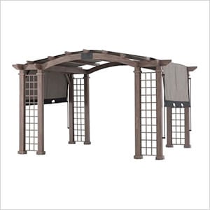 13.5' x 11.5' Kenwood Modern Aluminum Pergola with Sunbrella Sliding Top