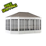 Sunjoy Group 12’ x 16’ Cape Blue Hardtop Screenhouse