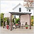 11 x 11 Modern Metal Pergola Kit with Tan Adjustable Canopy