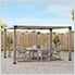 10 x 12 Modern Metal Pergola with Nature Wood Grain Finish