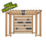 Sunjoy Group 10 x 10 Modern Wooden Pergola Kit with Adjustable Hanging Planters
