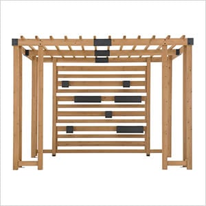 10 x 10 Modern Wooden Pergola Kit with Adjustable Hanging Planters