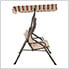 2-Seat Steel Patio Swing Chair with Tilt Canopy