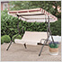 2-Seat Steel Patio Swing Chair with Tilt Canopy