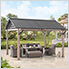 13 x 13 Steel Gable Roof Hardtop Pavilion Gazebo with Ceiling Hook