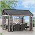 11 x 13 Gable Roof Hardtop Pavilion Gazebo with Ceiling Hook