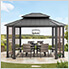 11 x 13 Octagon 2-Tier Hardtop Gazebo with Ceiling Hook