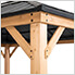 13 x 15 Wood Steel Roof Gazebo with Ceiling Hook