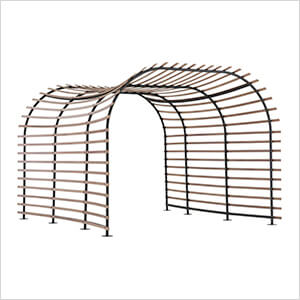 12 x 14 Modern Dark Brown Steel Arc-Shaped Pergola