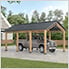 AutoCove 11 x 20 Gable Roof Wood Carport / Gazebo with 2 Ceiling Hooks