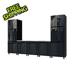 Contur Cabinet 12.5' Premium Karbon Black Garage Cabinet System with Stainless Steel Tops