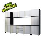 Contur Cabinet 12.5' Premium Stainless Steel Garage Cabinet System with Stainless Steel Tops