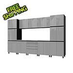 Contur Cabinet 12.5' Premium Lithium Grey Garage Cabinet System with Stainless Steel Tops