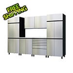 Contur Cabinet 10' Premium Stainless Steel Garage Cabinet System with Stainless Steel Tops