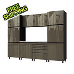 Contur Cabinet 10' Premium Terra Grey Garage Cabinet System with Stainless Steel Tops
