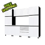 Contur Cabinet 10' Premium Alpine White Garage Cabinet System with Stainless Steel Tops