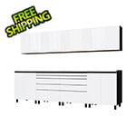 Contur Cabinet 10' Premium Alpine White Garage Cabinet System with Stainless Steel Tops