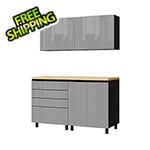 Contur Cabinet 5' Premium Lithium Grey Garage Cabinet System with Butcher Block Tops