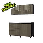 Contur Cabinet 5' Premium Terra Grey Garage Cabinet System with Stainless Steel Tops