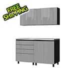 Contur Cabinet 5' Premium Lithium Grey Garage Cabinet System with Stainless Steel Tops