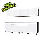 Contur Cabinet 10' Premium Alpine White Garage Cabinet System with Stainless Steel Tops