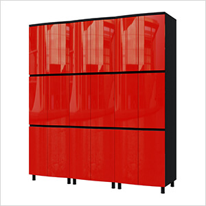 7.5' Premium Cayenne Red Garage Cabinet System