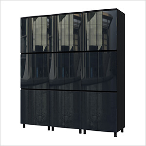 7.5' Premium Karbon Black Garage Cabinet System