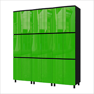 7.5' Premium Lime Green Garage Cabinet System