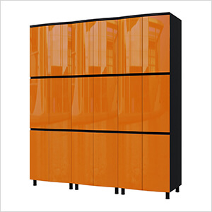 7.5' Premium Traffic Orange Garage Cabinet System