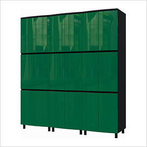 7.5' Premium Racing Green Garage Cabinet System