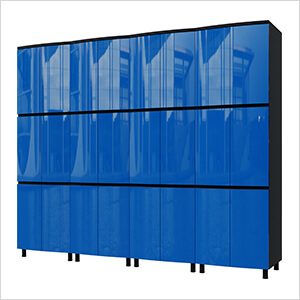 10' Premium Santorini Blue Garage Cabinet System