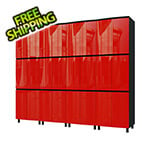 Contur Cabinet 10' Premium Cayenne Red Garage Cabinet System