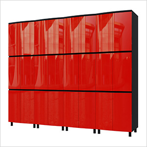 10' Premium Cayenne Red Garage Cabinet System