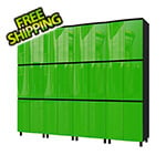 Contur Cabinet 10' Premium Lime Green Garage Cabinet System