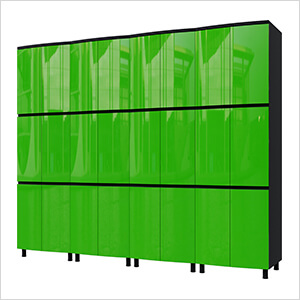 10' Premium Lime Green Garage Cabinet System