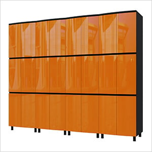 10' Premium Traffic Orange Garage Cabinet System