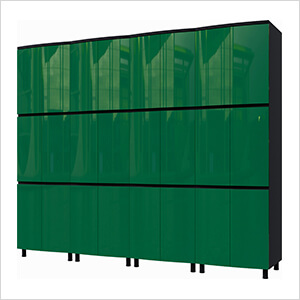 10' Premium Racing Green Garage Cabinet System