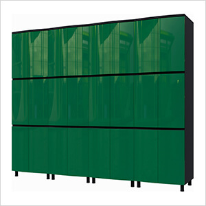 10' Premium Racing Green Garage Cabinet System