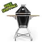 NewAge Outdoor Kitchens 22-Inch Kamado Charcoal Grill with Cart (Midnight Black)