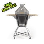 NewAge Outdoor Kitchens 22-Inch Kamado Charcoal Grill with Cart (Taupe and Iron Black)