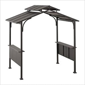 5 x 8 Grill Pavilion Gazebo with Ceiling Hook and Bar Shelves
