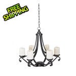 Sunjoy Group Traditional Outdoor Battery Powered Six-Light LED Chandelier