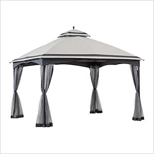 11 x 13 Steel 2-Tier Soft Top Gazebo with Ceiling Hook and Netting