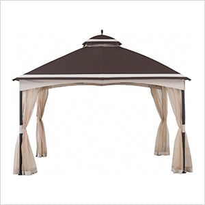 11 x 13 Steel 2-Tier Soft Top Gazebo with Ceiling Hook and Netting