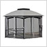 15 x 15 Steel Hexagon 2-Tier Soft Top Gazebo with Ceiling Hook and Netting