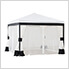 10 x 10 White and Black Soft Top Gazebo with Ceiling Hook