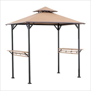 5 x 8 Steel Soft Top Grill Gazebo with Bar Shelves