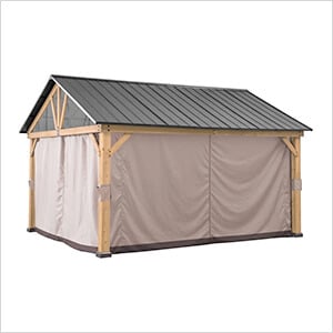 Replacement Curtains and Mosquito Netting for 13 x 15 Wood-Framed Gazebos with Netting Tube